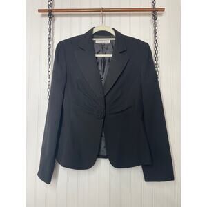 Tahari Black Womens Blazer With Flower Button Career Office Workwear Size 6